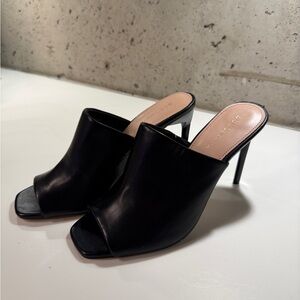 Never been worn BCBG Black Open-Toe Mules